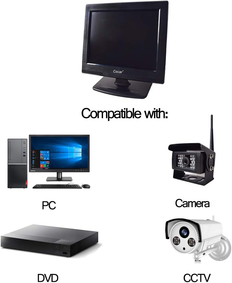 12 inch LCD Security Monitor with 2 Built-in Speakers J5239