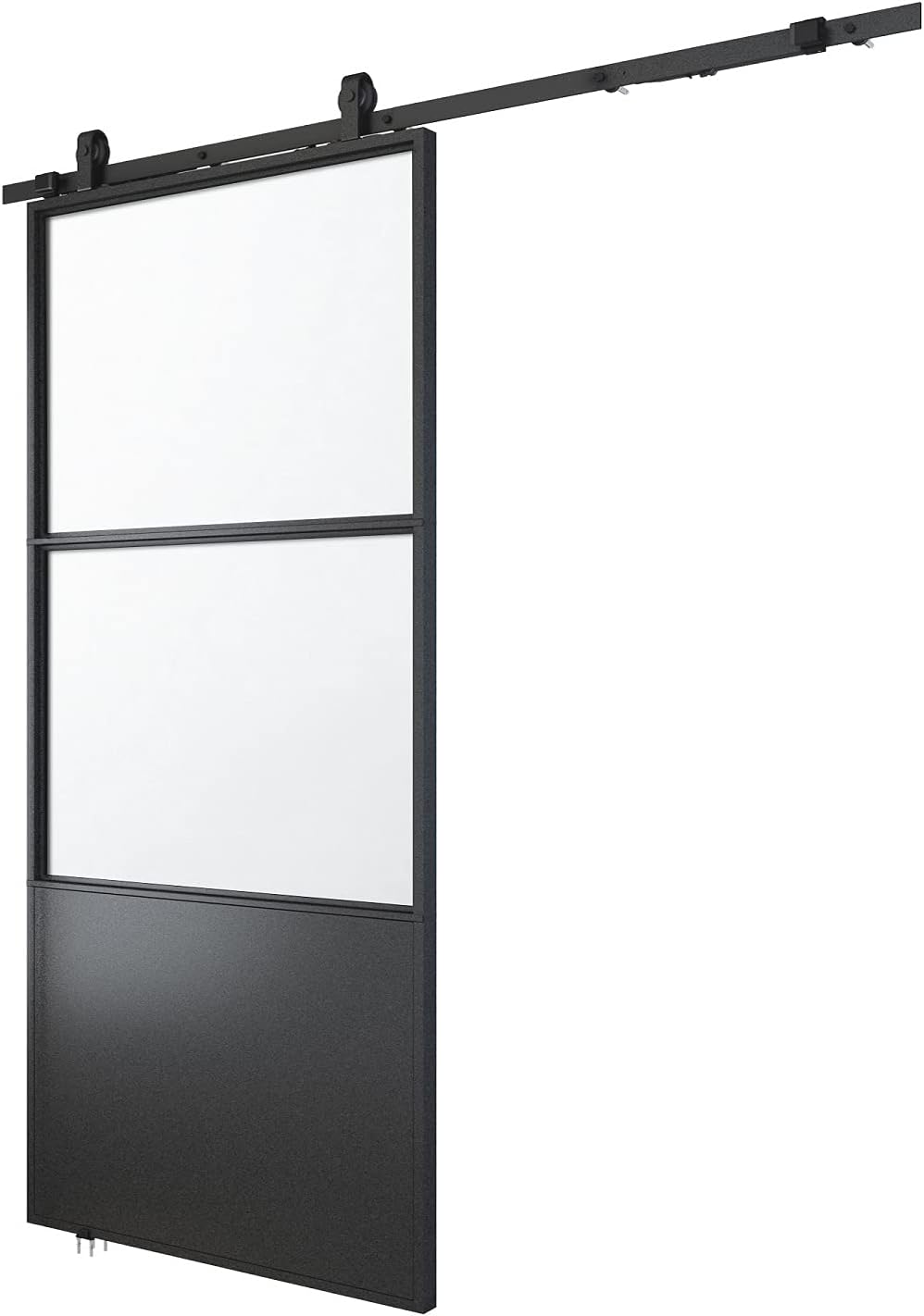 36in x 84in Frosted Glass Sliding Barn Door with Hardware Kit P456554