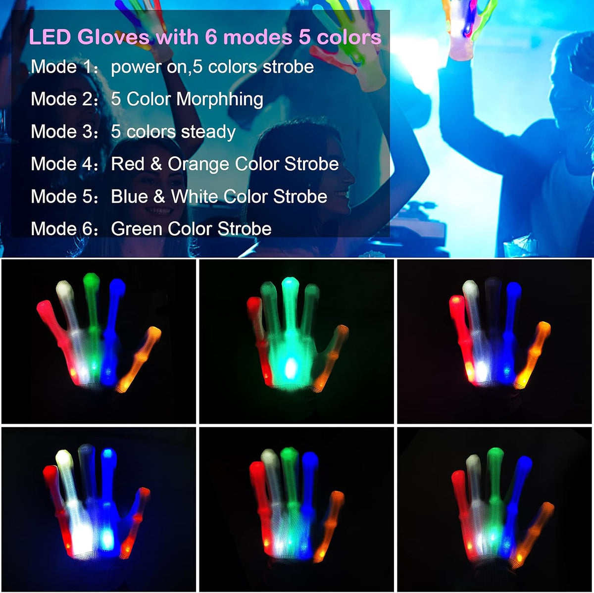 LED Light Up Mask with Gloves Kit E37372