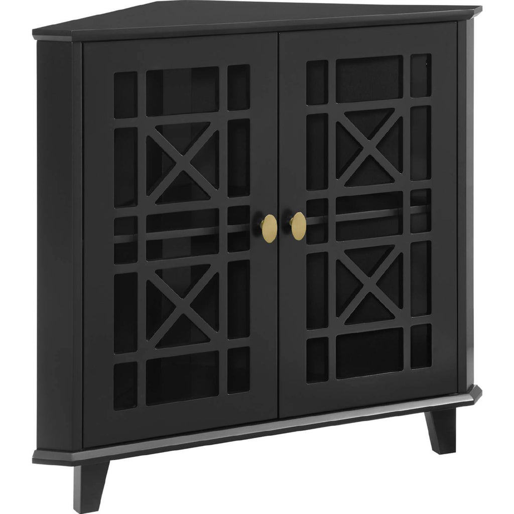 Black Corner Accent Cabinet R40017