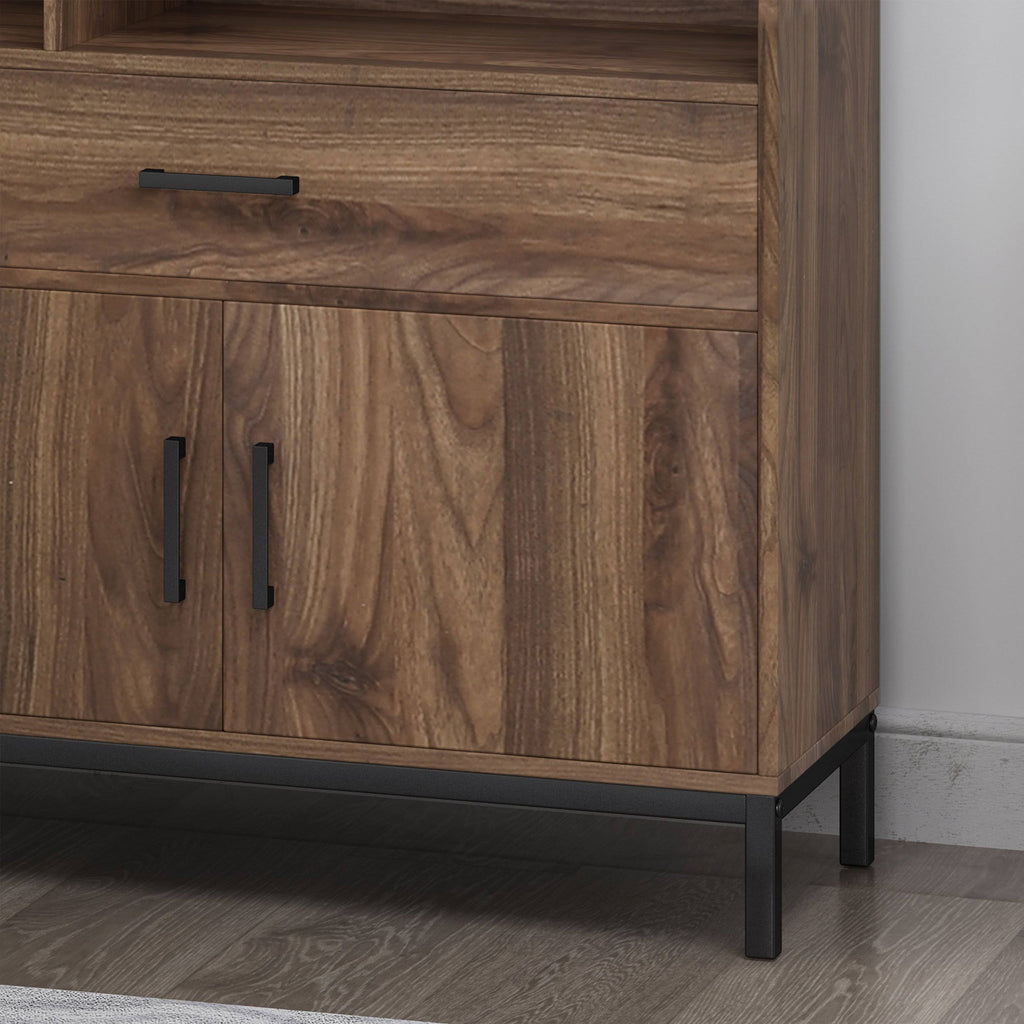 Dark Gray Black Faux Wood Cube Bookcase R62056