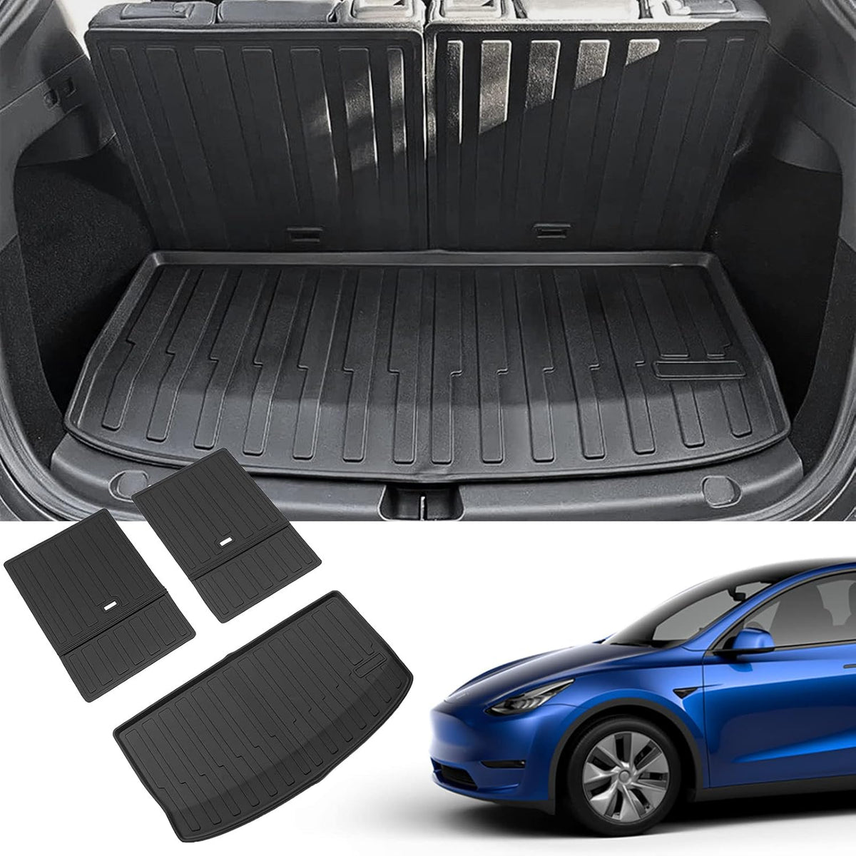 Tesla Model Y Trunk Mats Cargo Liners Floor Mats All Weather F95310