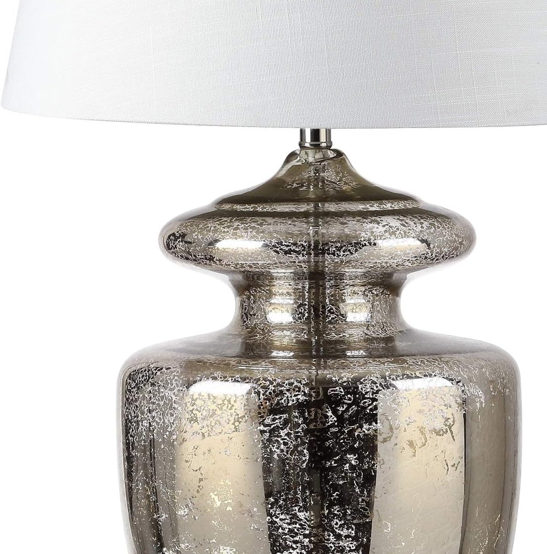 Glass LED Table Lamp Mercury Silver Ivory H2112