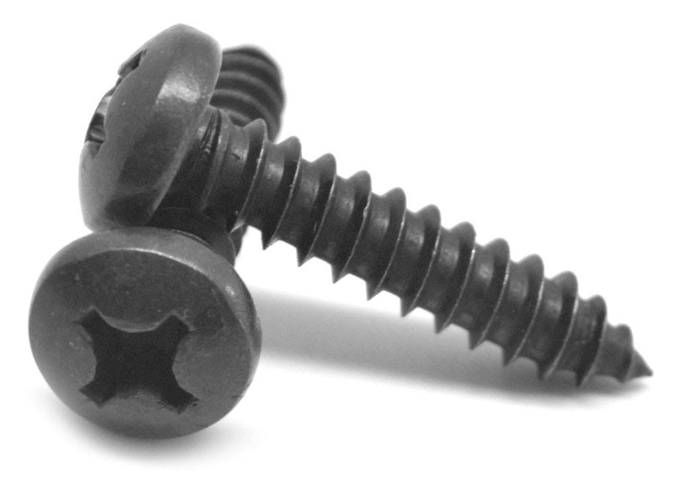#12-14 x 1 Sheet Metal Screw Phillips Pan Head Black Oxide Z5926