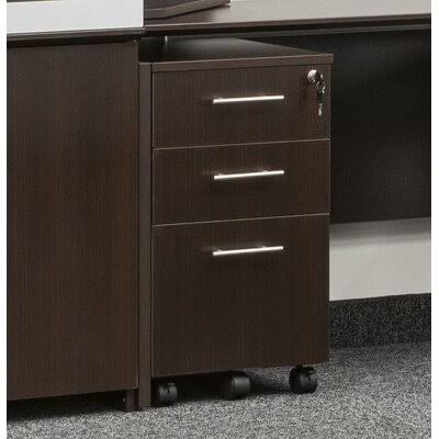 3-Drawer Mobile Vertical Filing Cabinet J2071
