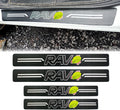 Black Carbon Fiber Textured Leather Car Door Sill Protector Stickers 4pcs/Set S622