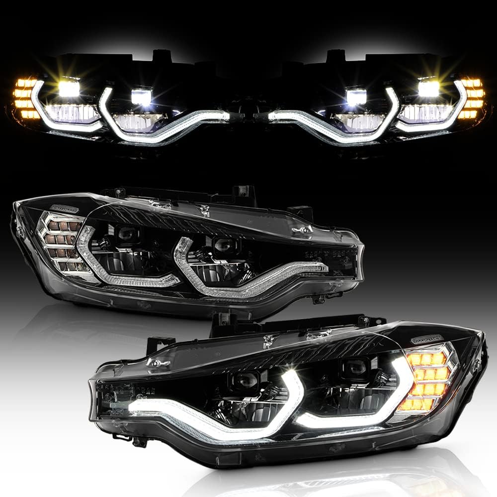 2012-2015 BMW F30 320i 328i 335i Sedan Full LED Projector Headlights Pair K90662