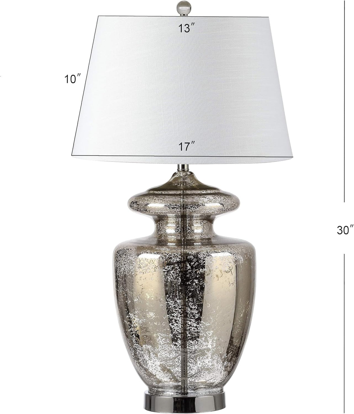 Glass LED Table Lamp Mercury Silver Ivory H2112