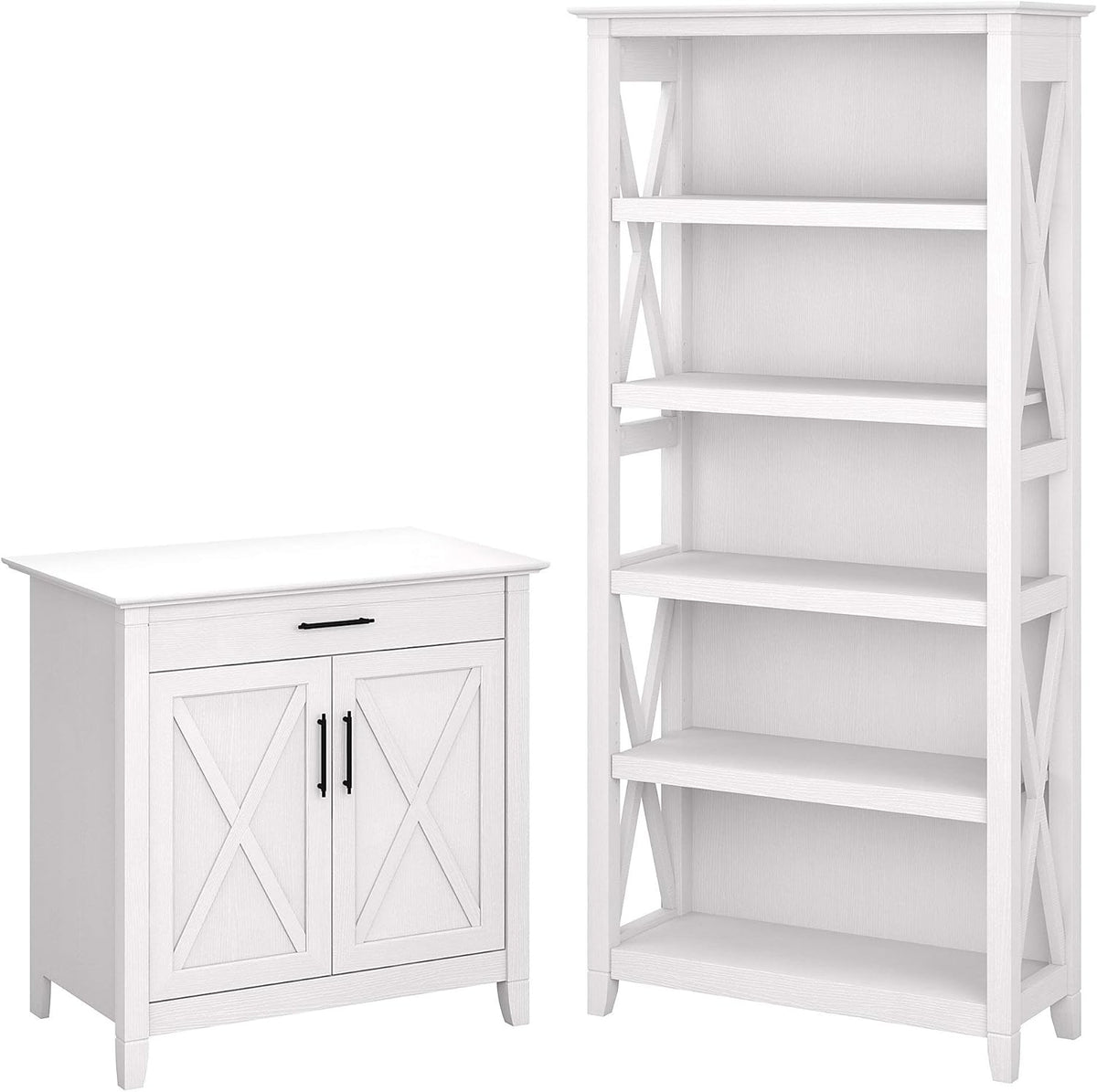 Bing Cherry Secretary Desk with 5 Shelf Bookcase V5204