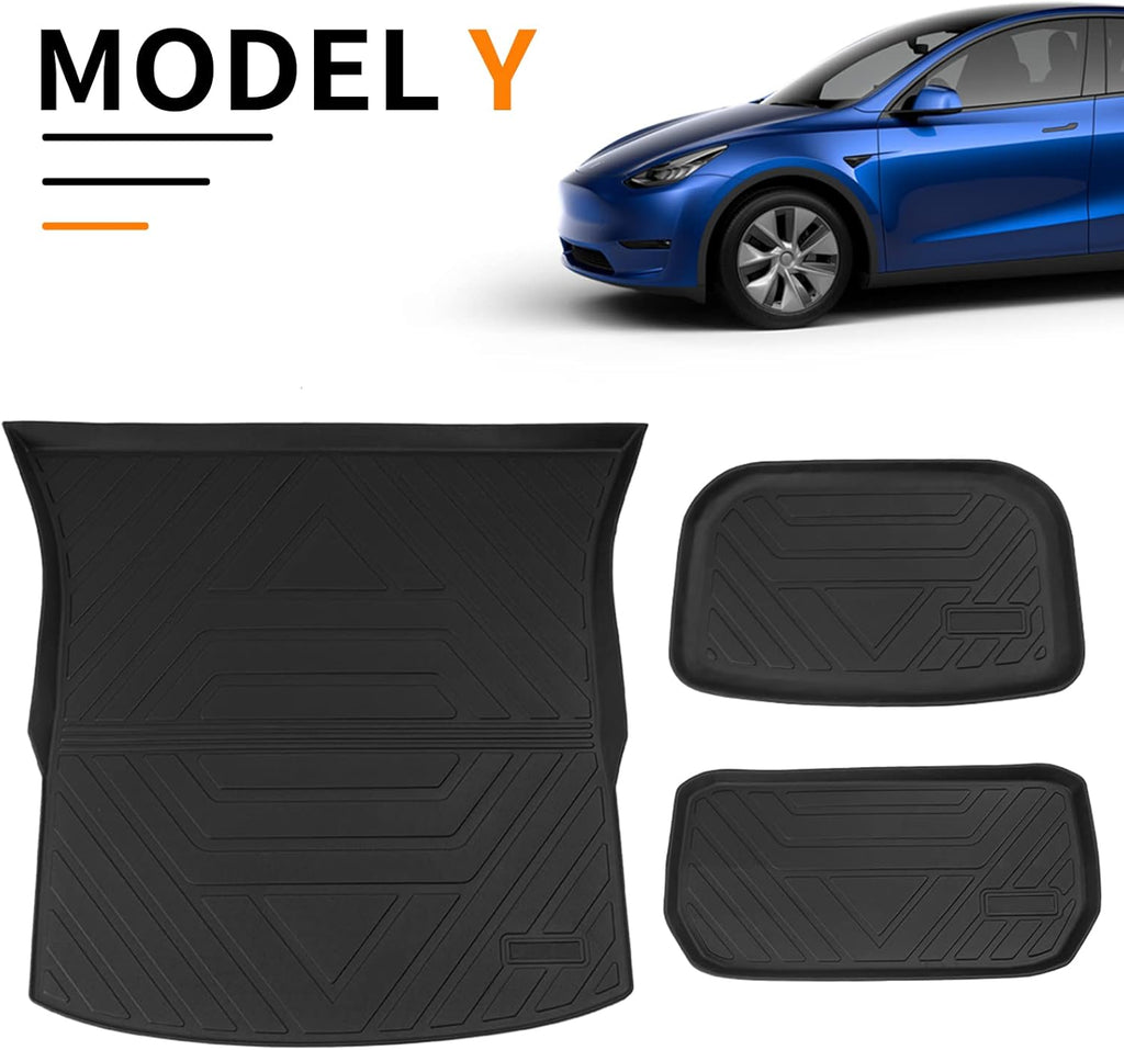 Tesla Model Y Trunk Mats Cargo Liners Floor Mats All Weather F95310