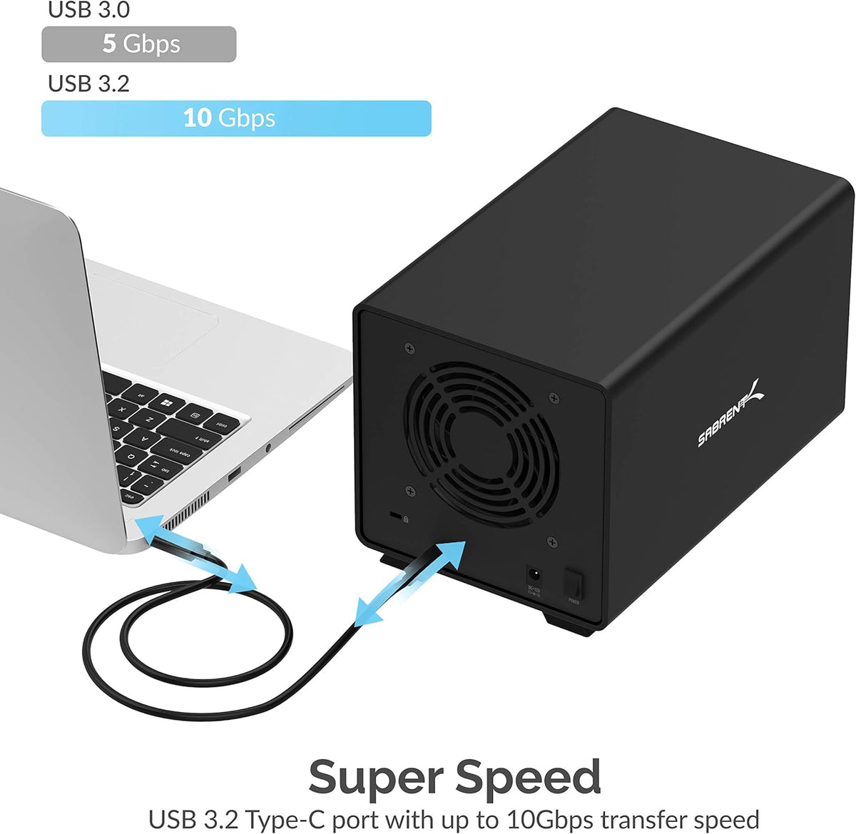 USB 3.0 to SATA Dual Bay External Hard Drive Docking Station V136524