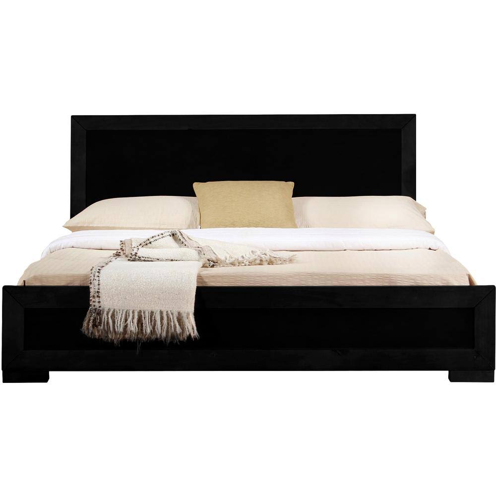 Black Queen Wooden Platform Bed U8629