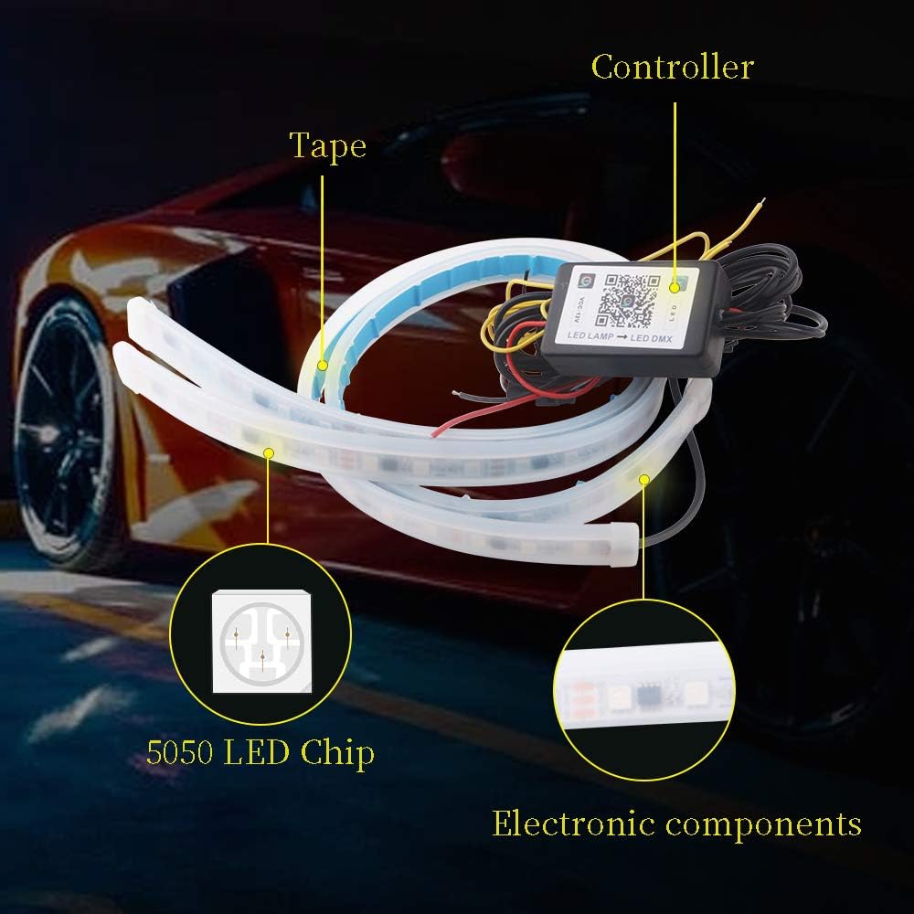 RGB Multi Color 60CM/24 Inch Waterproof LED Strip Lights 2Packs V891361