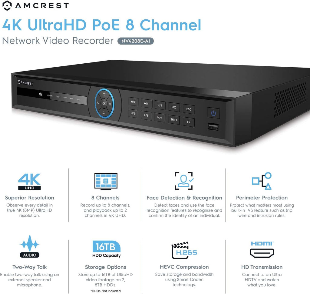 8-Channel AI NVR with 8-Port PoE P71613