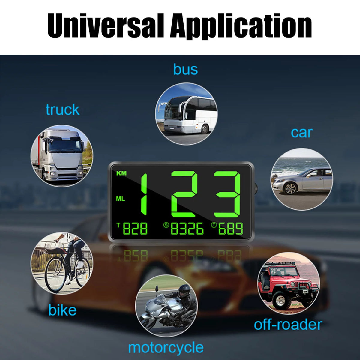 Head Up Display Over Speed Alarm Tired Windshield O3584