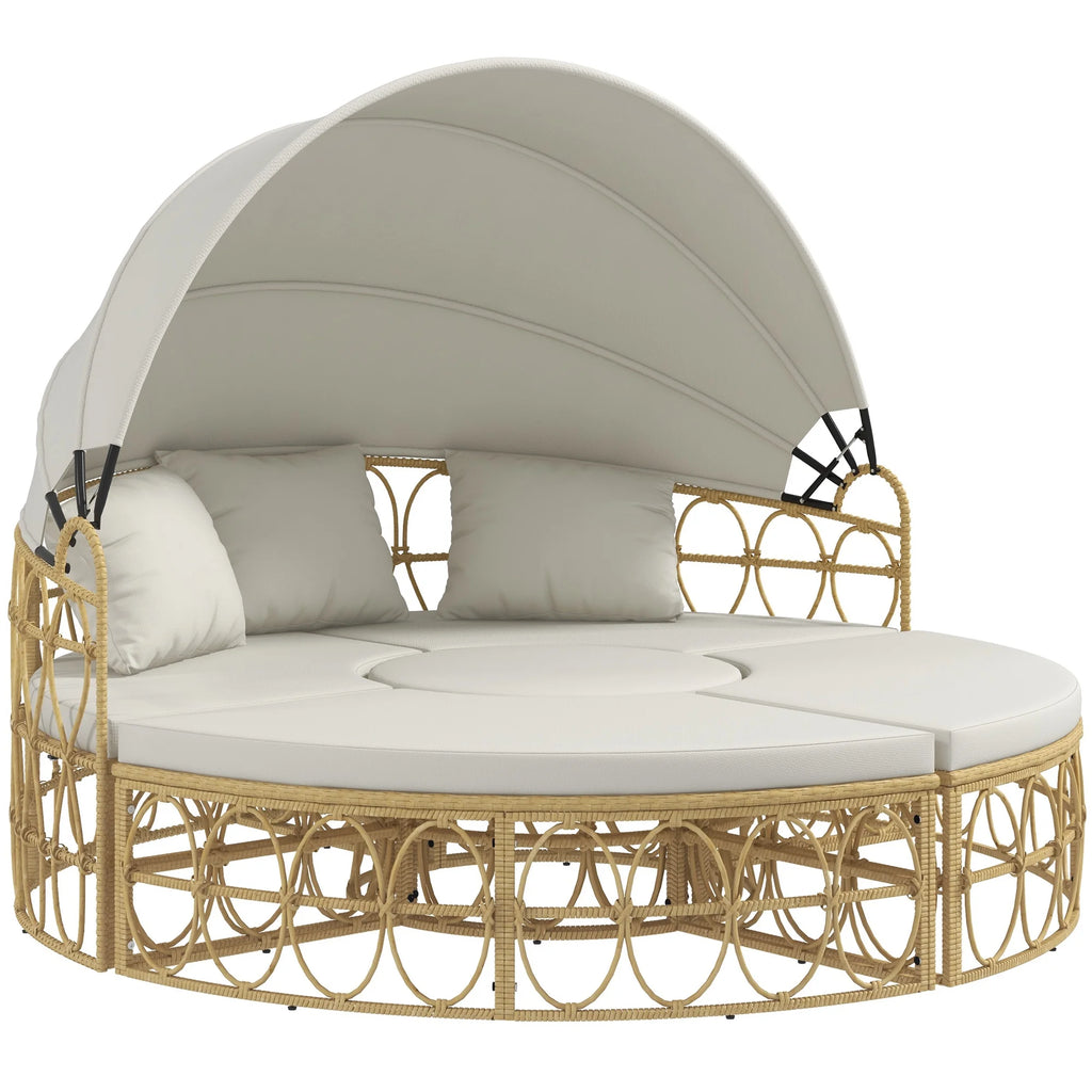 White Patio Furniture Set with Cushions F683836