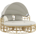 White Patio Furniture Set with Cushions F683836