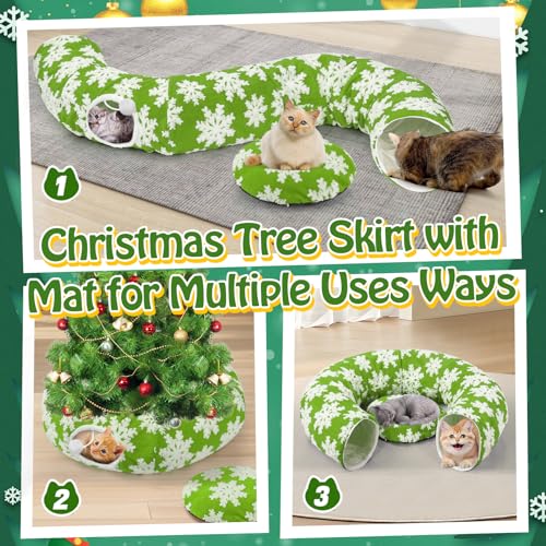Christmas Tree Skirt with Cat Tunnel V670