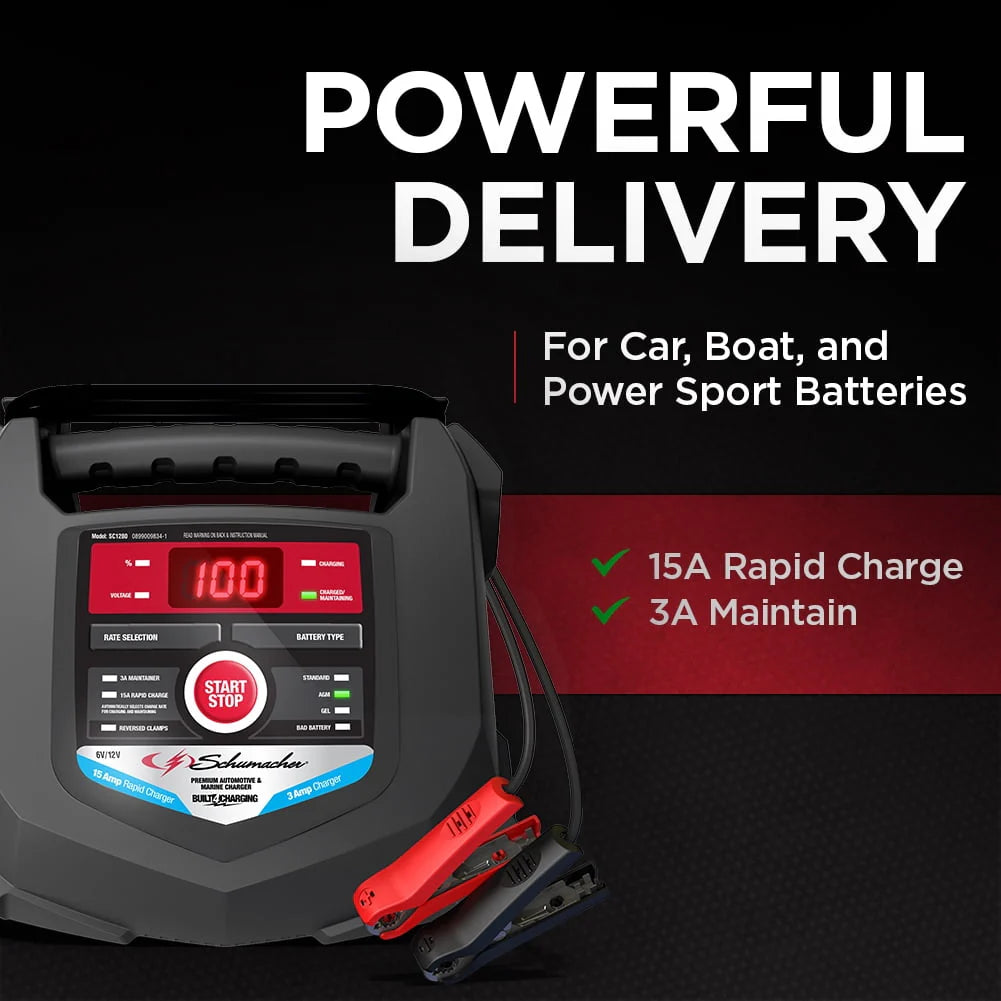 15A 6V/12V Automatic Battery Charger/Maintainer B1430