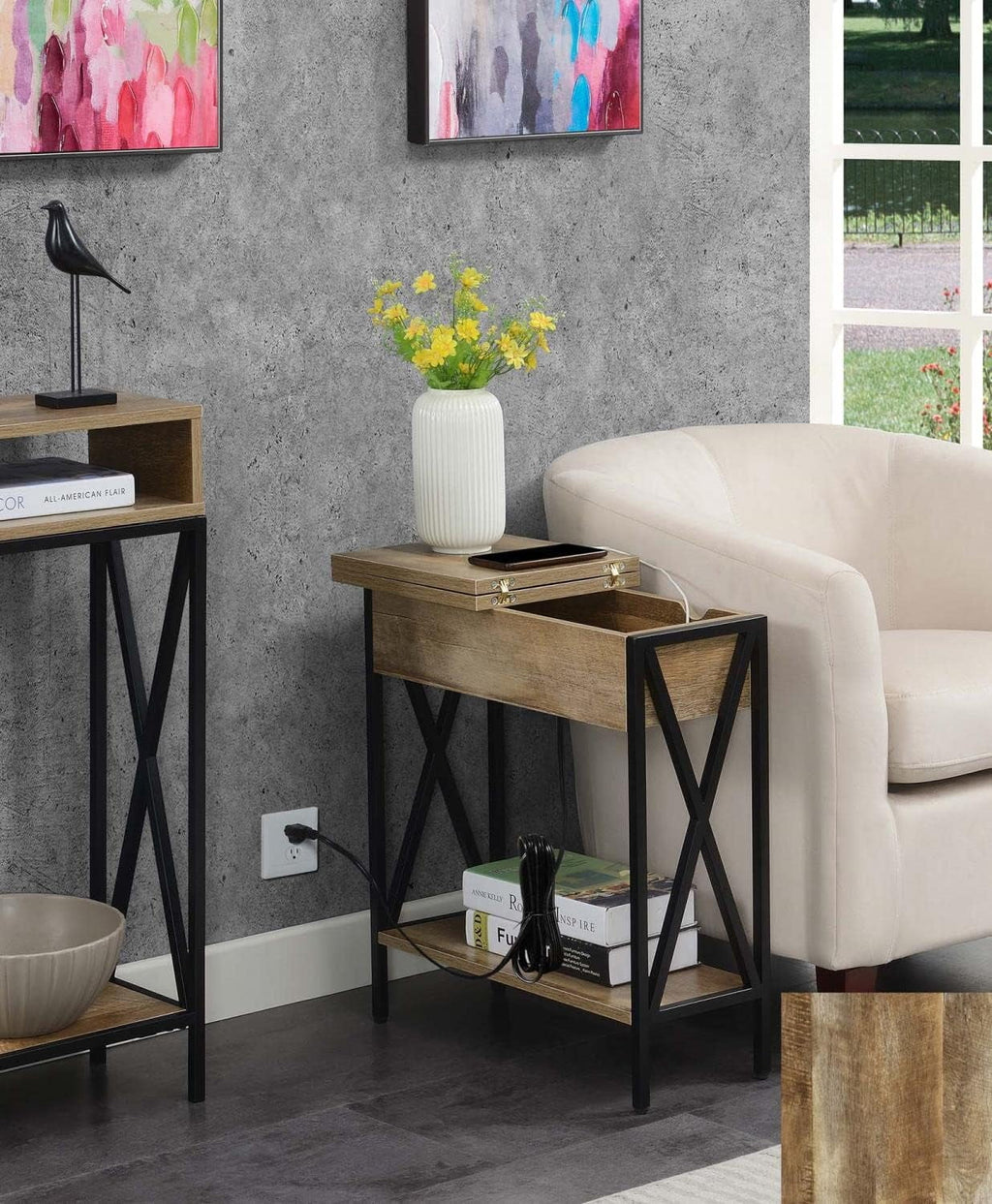 End Table with Charging Station and Shelf L239820