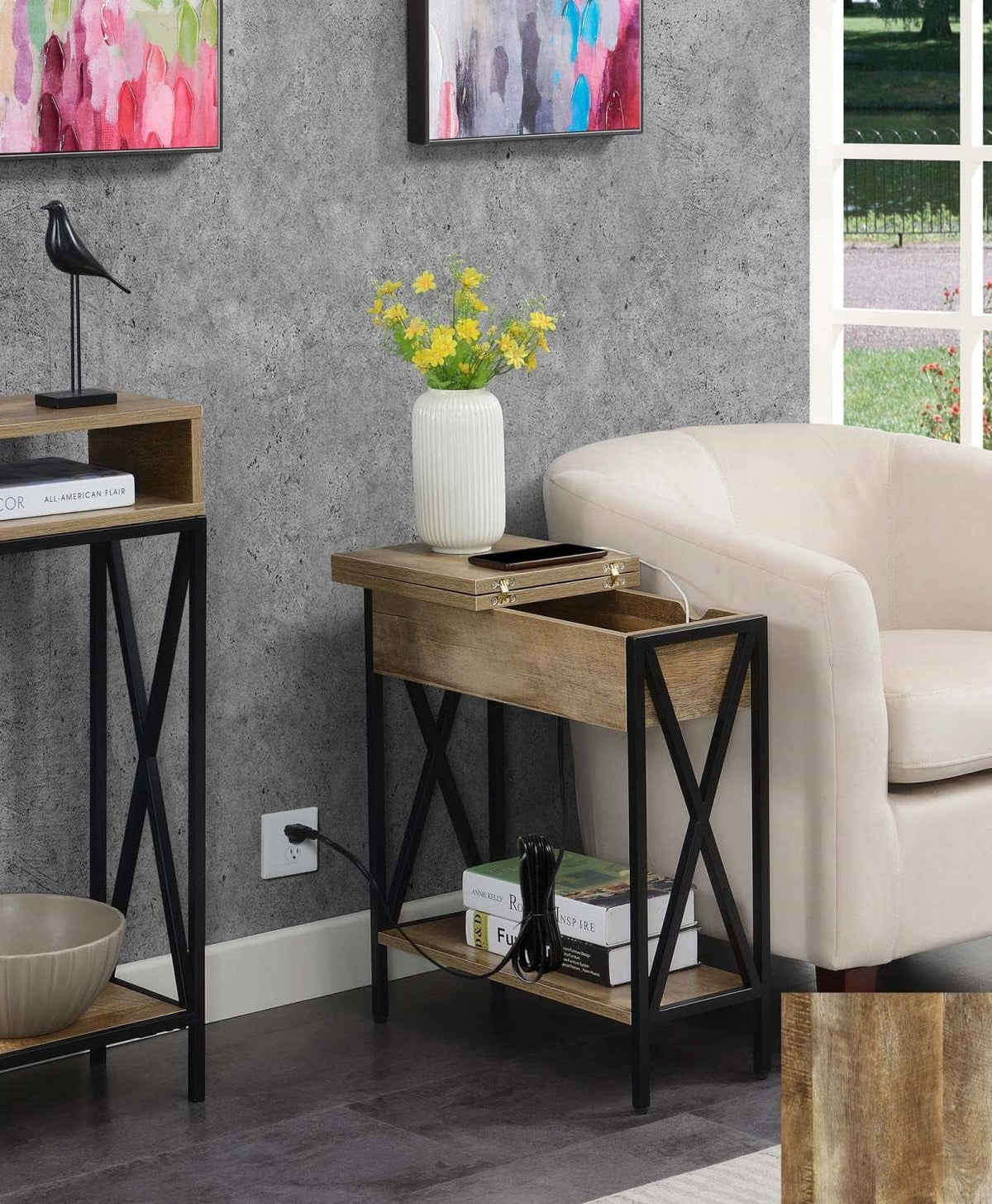End Table with Charging Station and Shelf L239820
