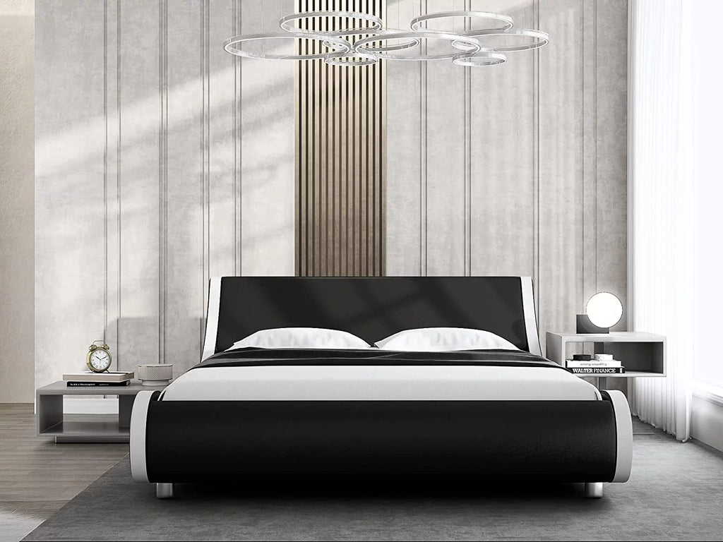 Queen Size Platform Bed Frame with Adjustable Headboard G8801