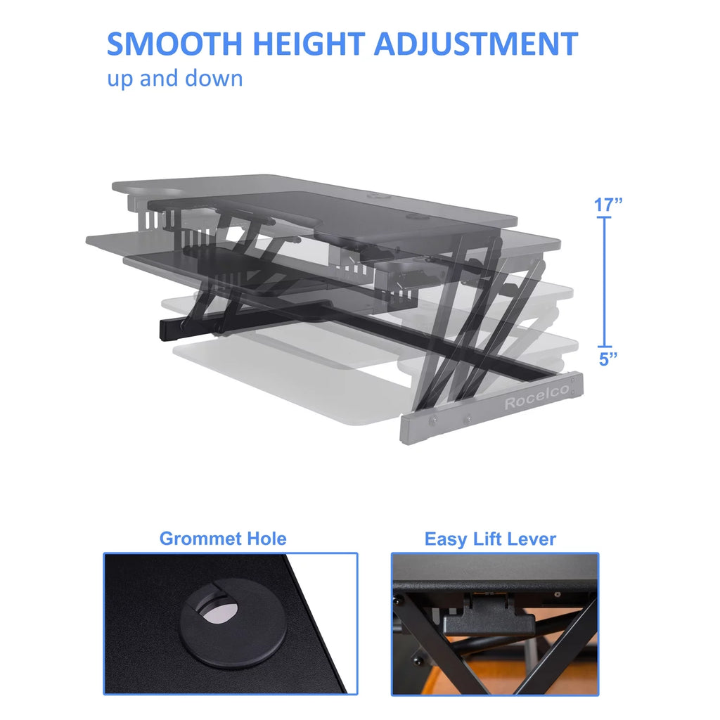 Height Adjustable Standing Desk Converter Black A8254