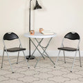 2 Pack Black Vinyl Metal Folding Chair with Carrying Handle C939405