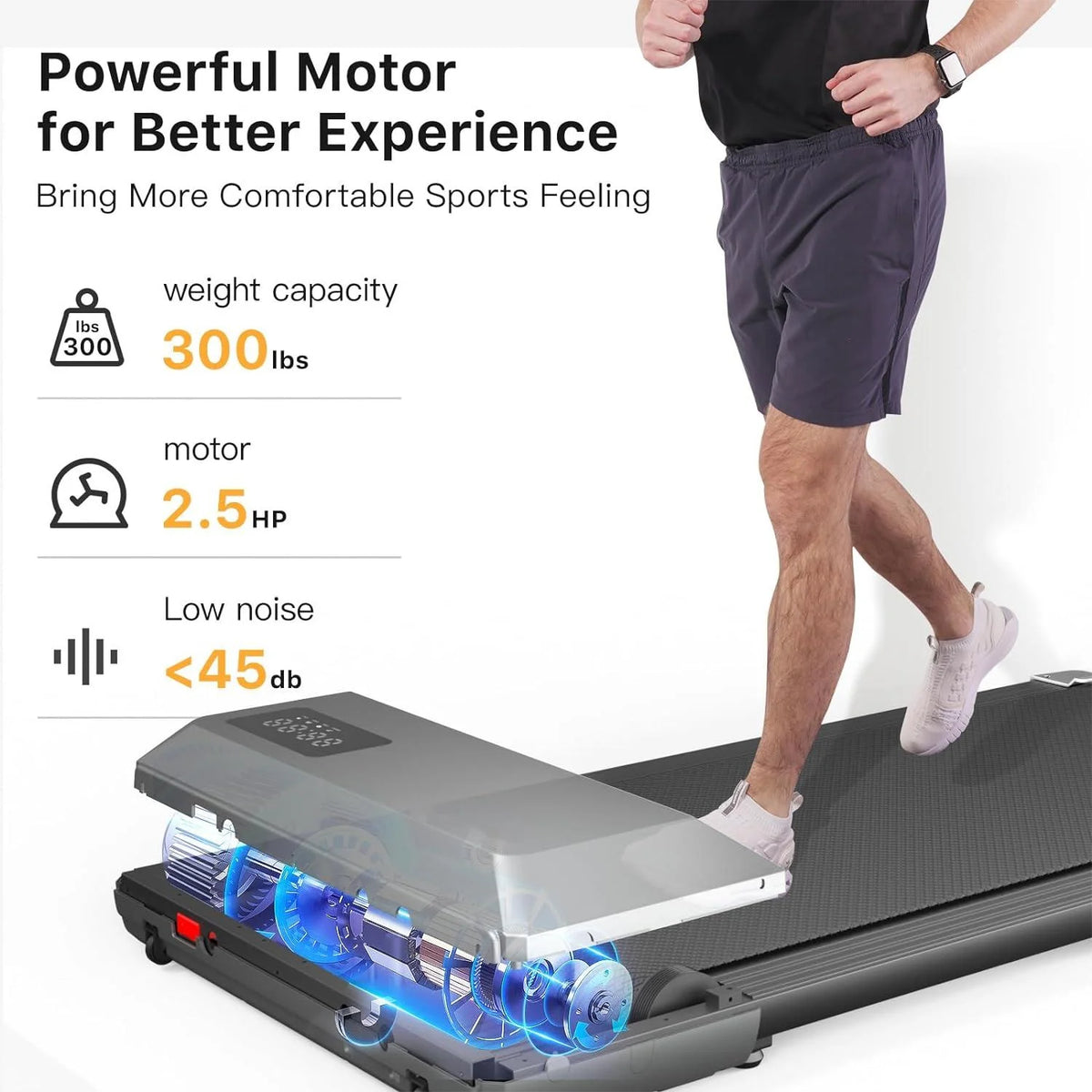 2 in 1 Under Desk Treadmill with Remote Control R318017