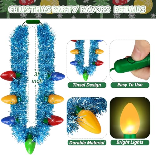 Light up Christmas Necklace 4PCS 7 Bulb 3 Modes F5452