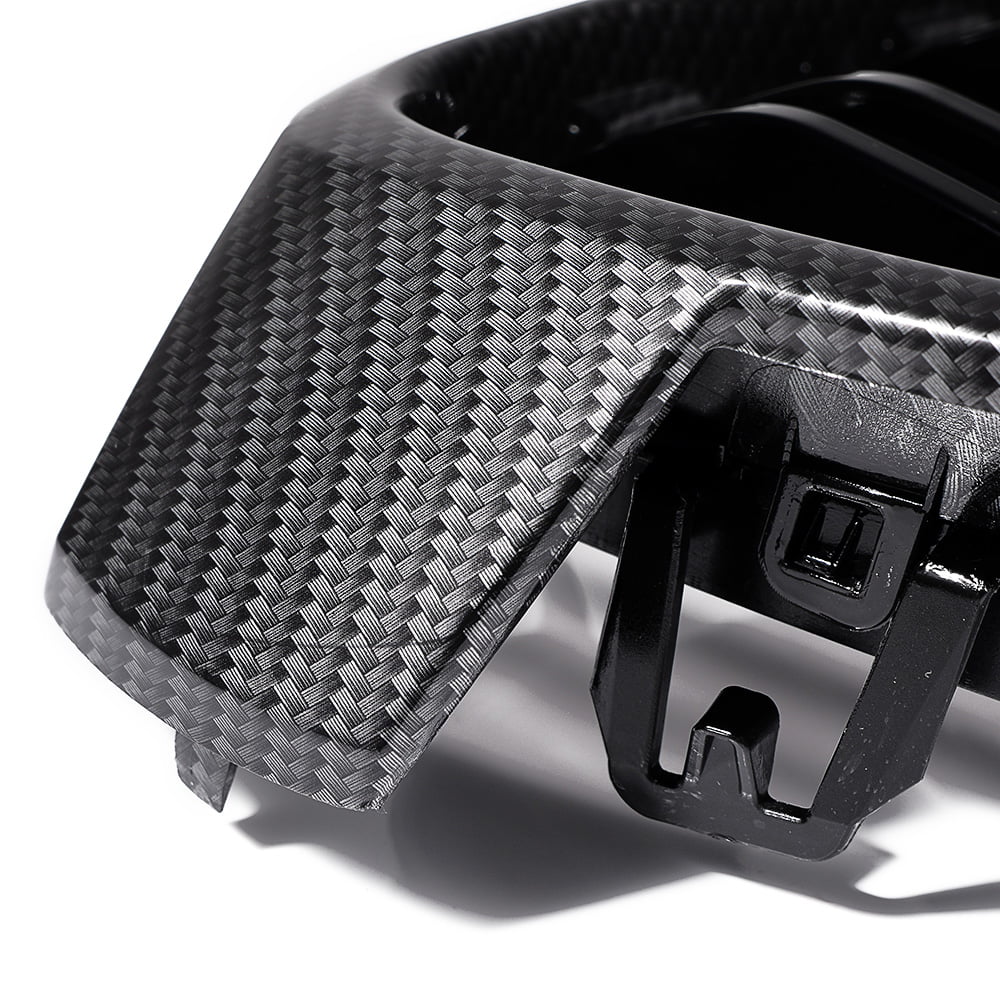 Glossy Black Carbon Fiber Double Line Kidney Grille R367