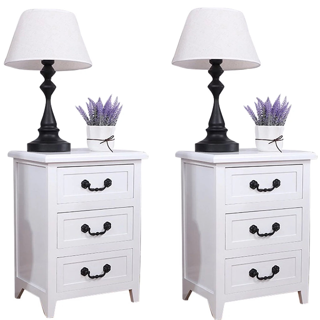 White Wood Nightstand X527