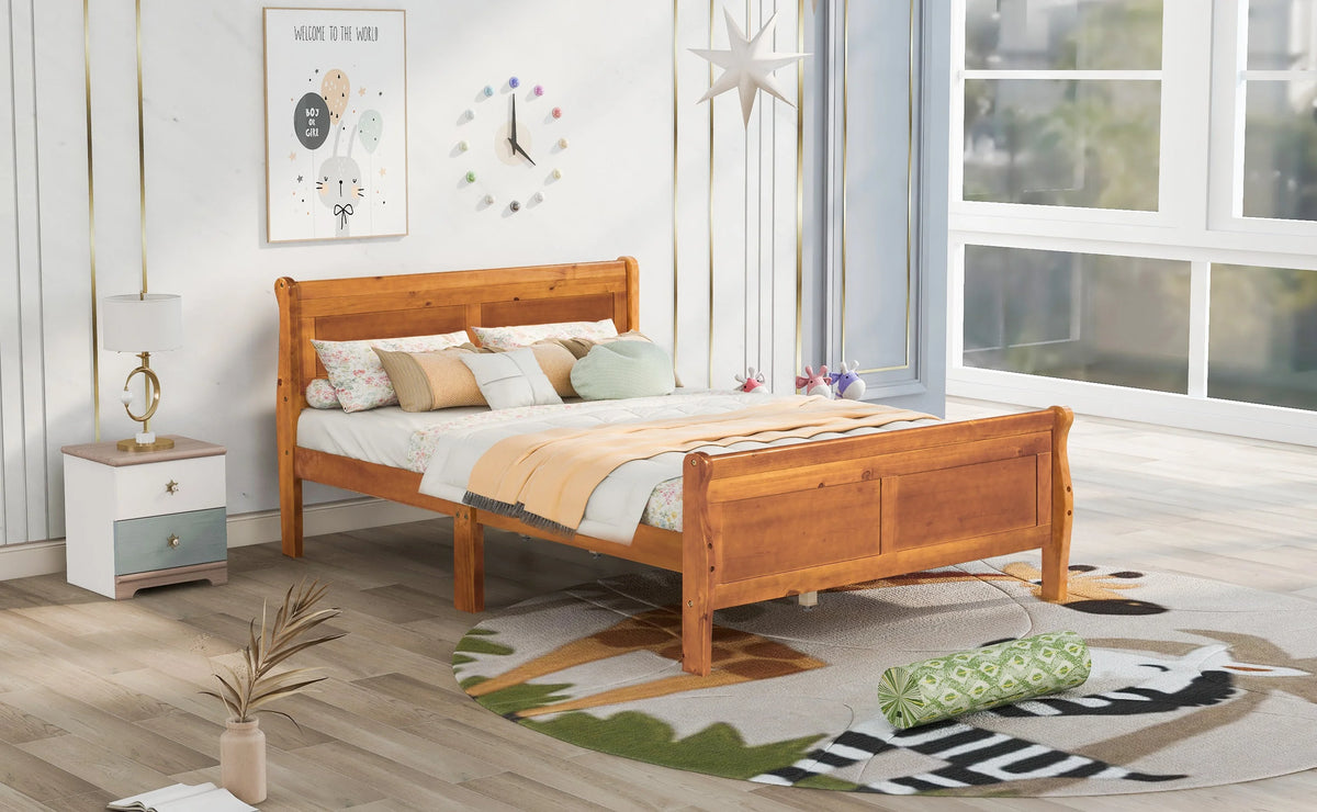 Full Size Wood Platform Bed R3949