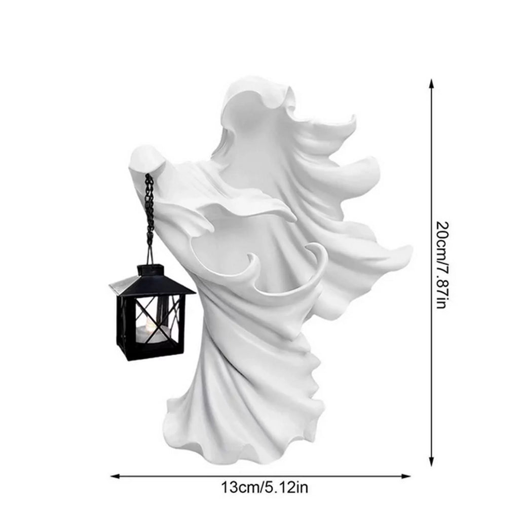 Ghost Witch Messenger with Lantern Statue Ornament A9604