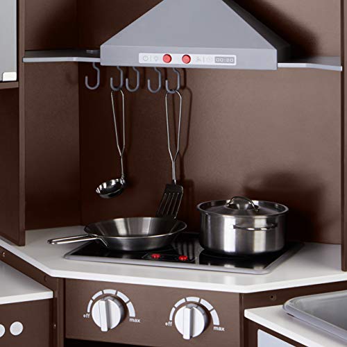 Kids Corner Wooden Kitchen Toy Playset with Stove, Oven, Sink, Fridge and Accessories J9226