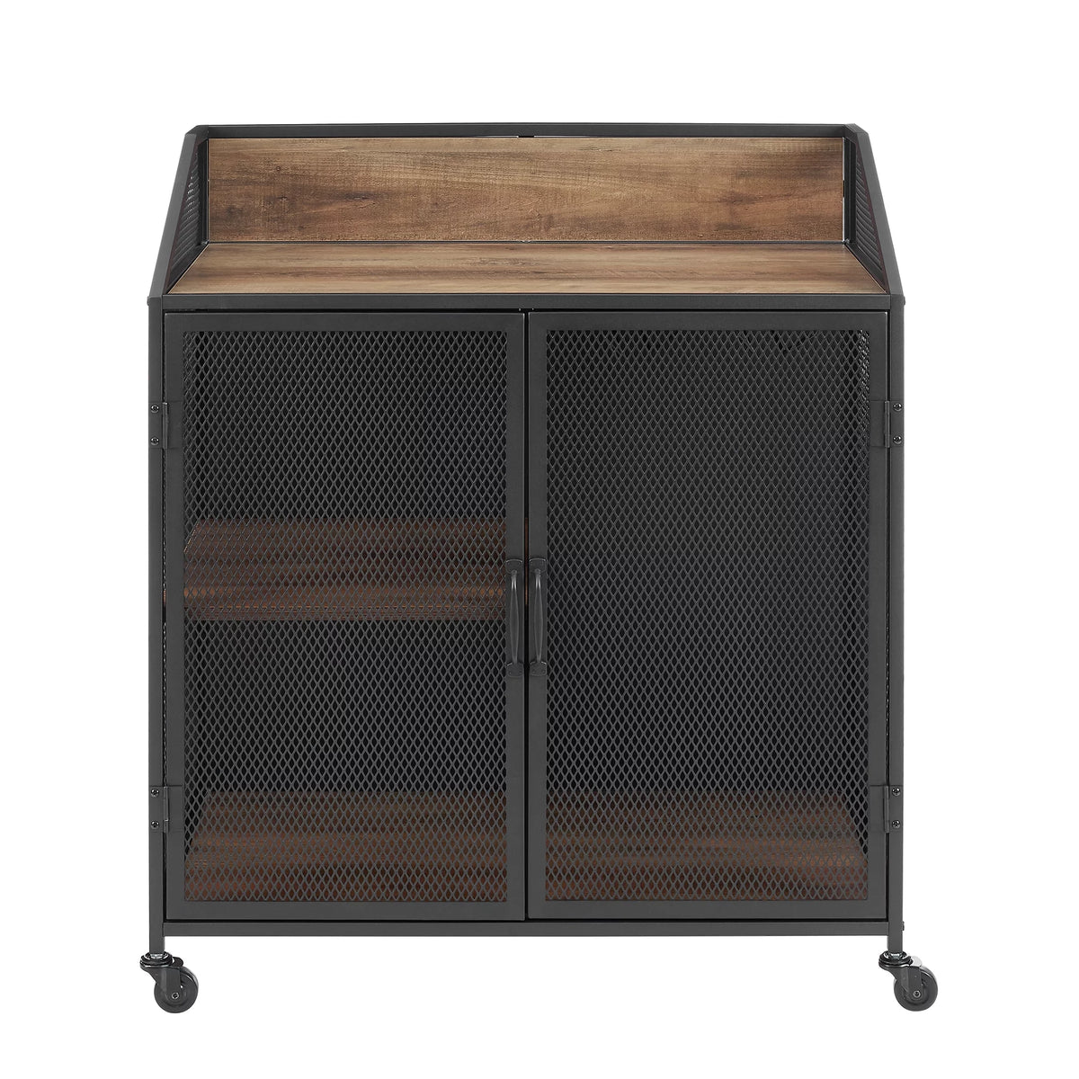 Industrial Bar Cabinet with Wheels F368