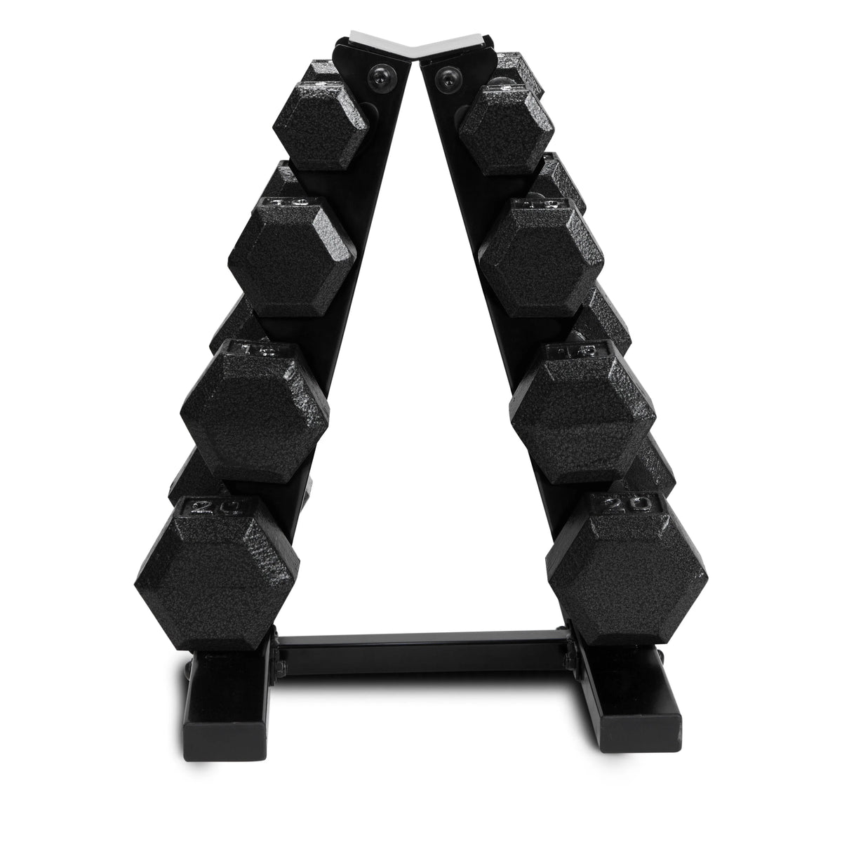 100 lb Cast Iron Hex Dumbbell Weight Set with Rack S922991