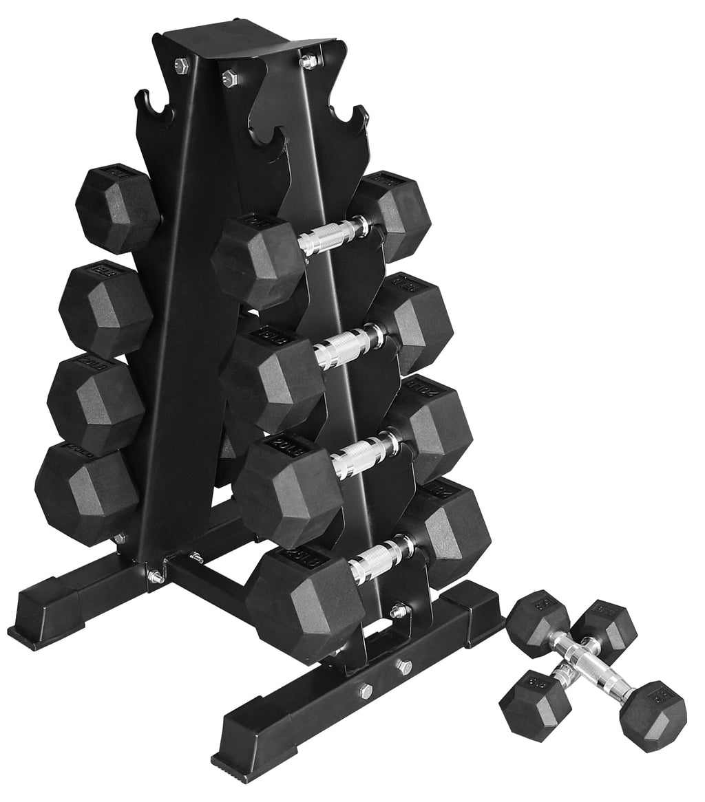 150LB Coated Hex Dumbbell Weight Set and Storage Rack R226