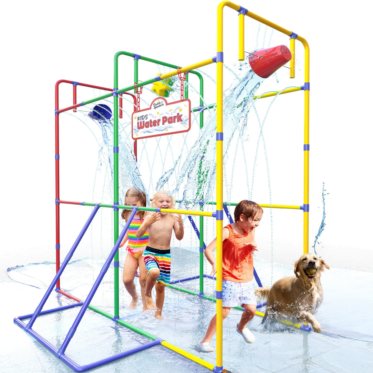 Waterpark Sprinkler Water Toy with Dump Buckets and Splash Wheel B162