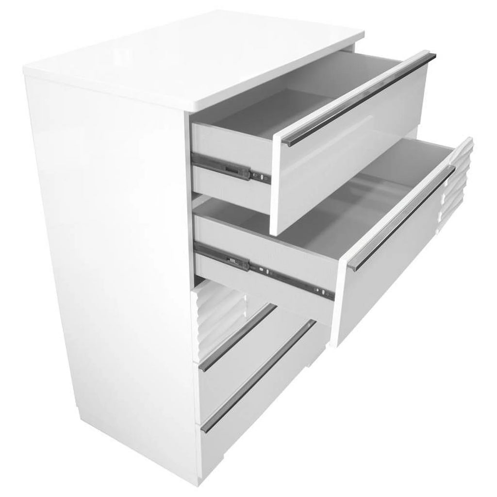 White 5 Drawer Poplar Wood Bedroom Chest A711