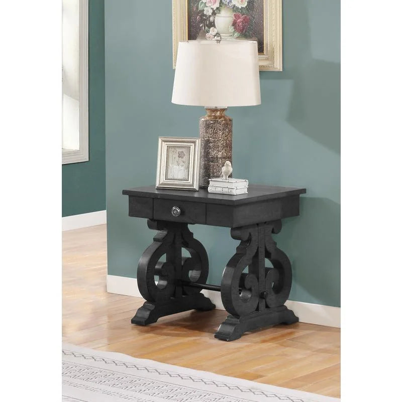 Dark Gray Solid Wood End Table M492477