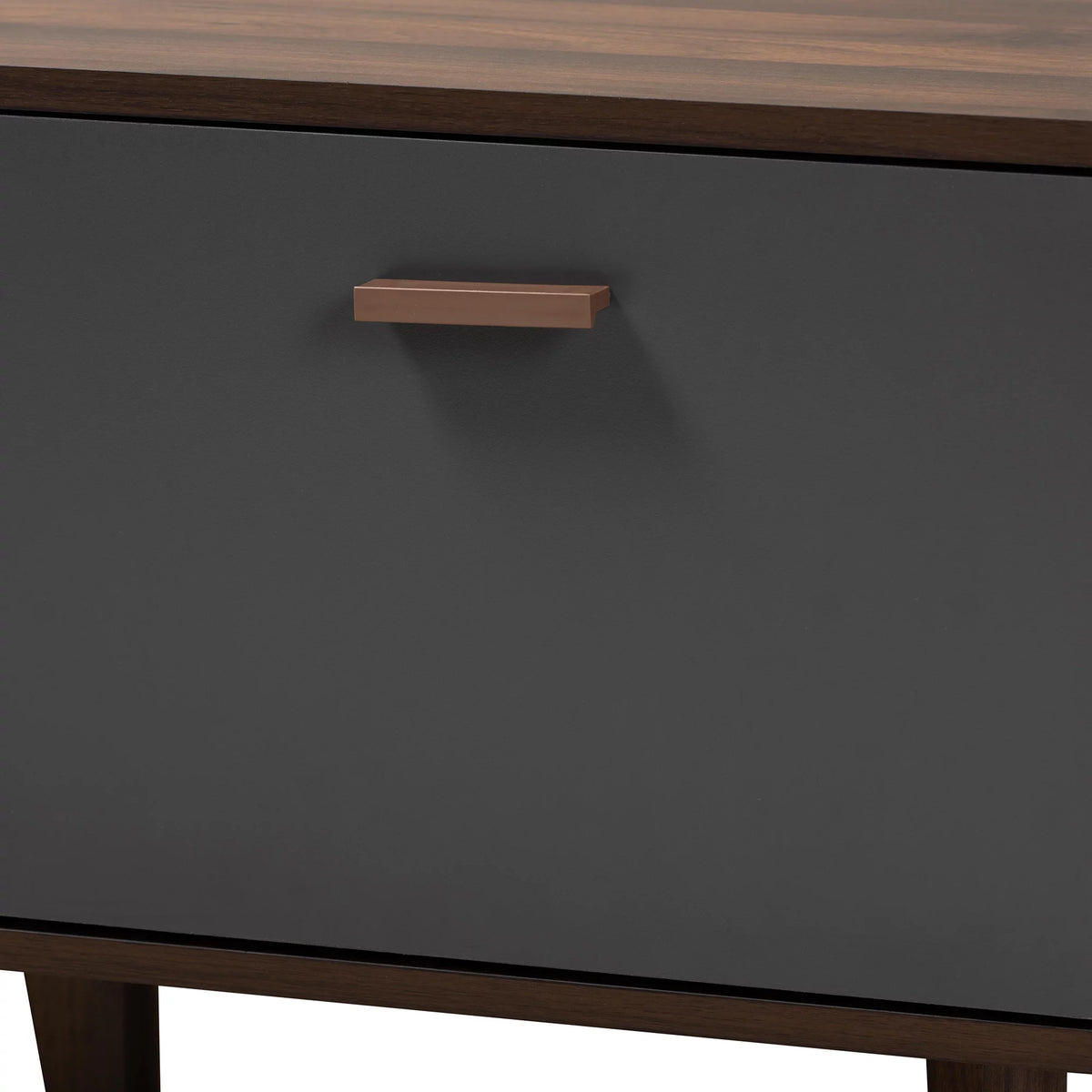 Walnut Brown and Grey Finished Wood TV Stand Q87923