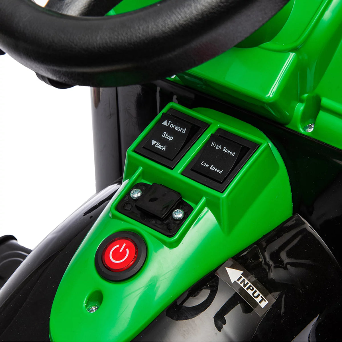 24 V Powered Ride Ons Tractor with Trailer, Green W631