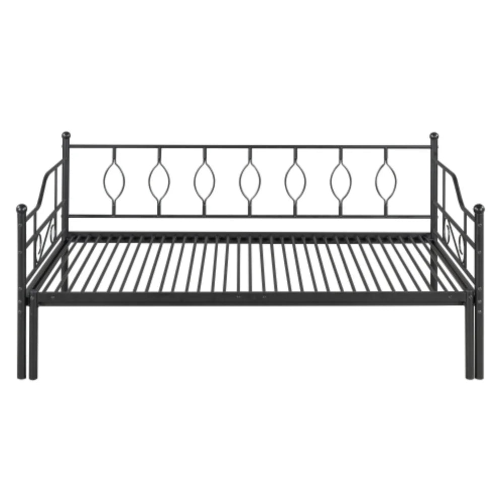 Twin Size Black Metal Daybed with Trundle O864