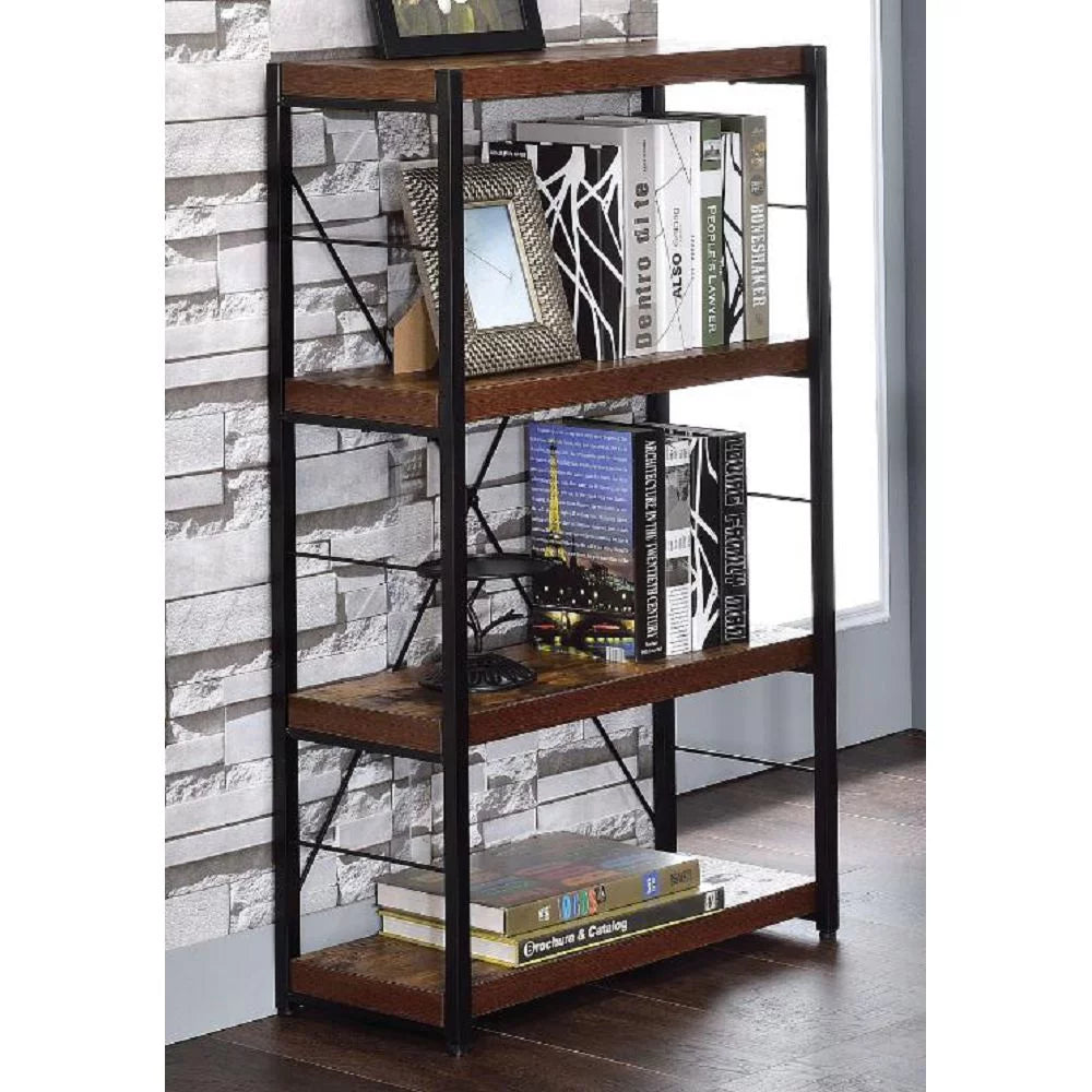 Weathered Oak Black Bookshelf W679
