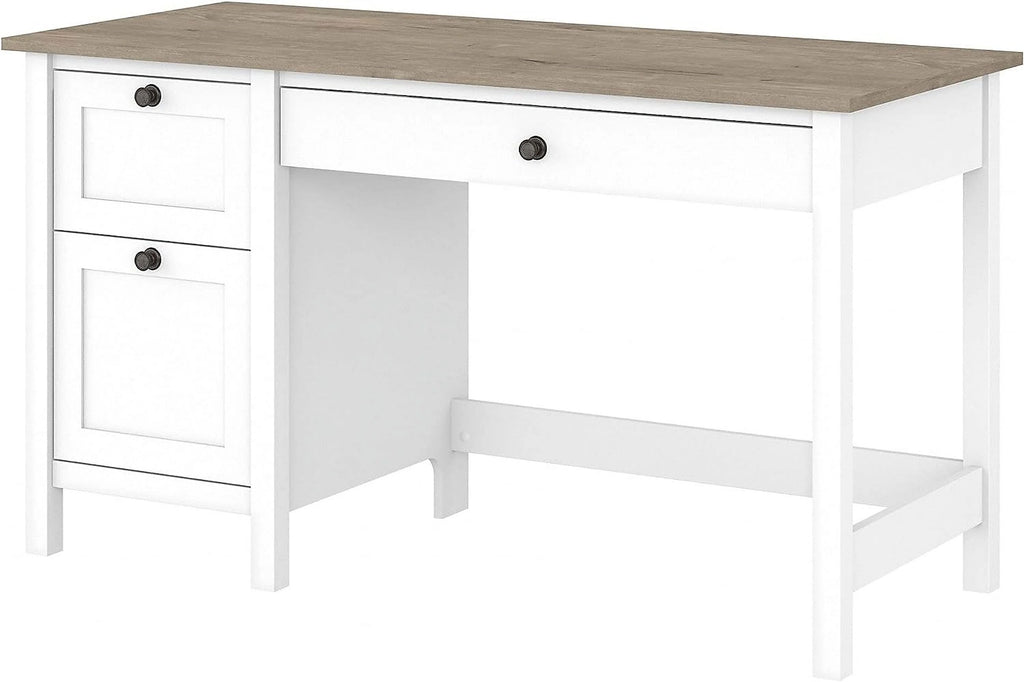 Computer Desk with Drawers and Storage, 54W, Gray/White W315399