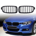 Glossy Black Carbon Fiber Double Line Kidney Grille R367