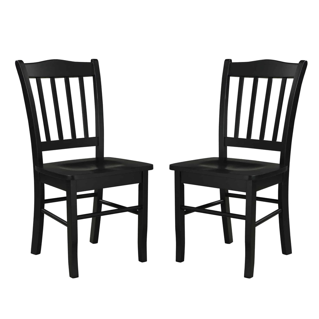 Black Rubberwood Dining Chairs Set of 2 J2340