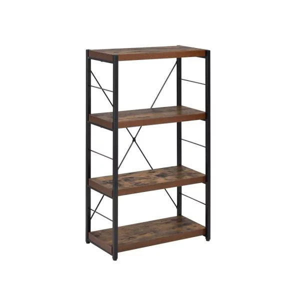 Weathered Oak Black Bookshelf W679