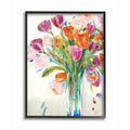 Rose and Tulip Bouquet Framed Wall Art, 24" x 30", Black Framed P881